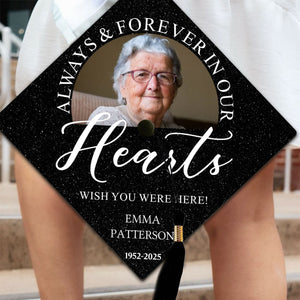 I Wish You Were Here - Personalized Graduation Cap Topper, Memorial Graduate Gift