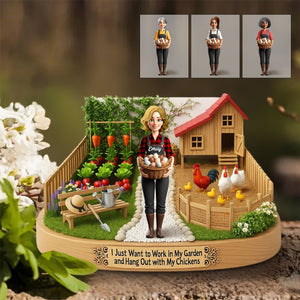 I Just Want to Work in My Garden Farm Girl - Personalized Acrylic Plaque Gifts For Farmers