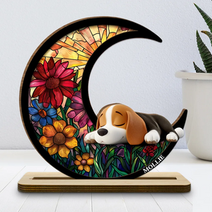 Sleeping Cute Dog - Personalized Custom 2-Layer Wood Plaque Gift For Pet Lovers