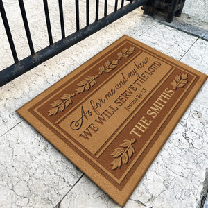 Personalized As For Me And For My House We Will Serve The Lord Doormat
