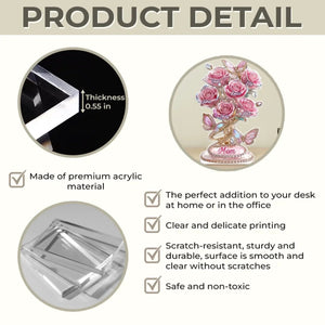 Each Rose Holds A Piece Of Your Heart - Family Personalized Acrylic Plaque - Mother's Day Gift