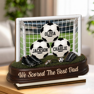 Custom Soccer World Cup Wooden Plaque - Personalized Father's Day Gifts For Dad, Grandpa, Soccer Lovers, Sports Fans, Sports Lovers - Game Day, Dad Day