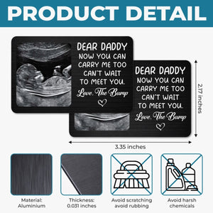 Custom Photo Metal Wallet Card - Personalized Father's Day, Baby Shower, Gender Reveal Gifts For New Dads, Grandpas - From Bump To Bundle Of Joy