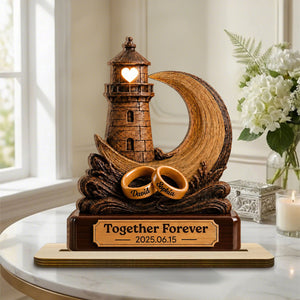 "Together Through Life" โ Personalized Wood Plaque With Flat Base | Gift For Couples