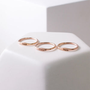 Personalized Dainty Name Stacking Ring Gift for Mom Grandma