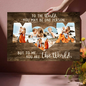 Personalized Mom Photo Collage Canvas Poster, Unique Mothers Day Gift for Mom from Daughter or Son