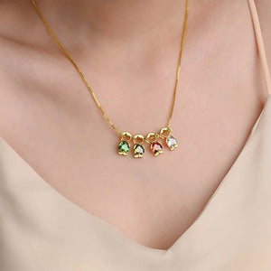 Personalized Boy Girl Charms Birthstone Mom Necklace