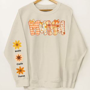 Preppy Retro Floral Fall Personalized Sweatshirt for Mom & Grandma
