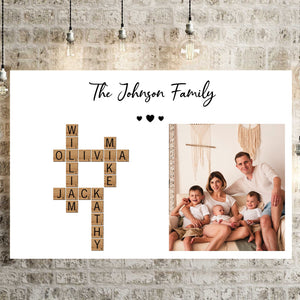 Family Home Crossword Upload Photo Personalized Canvas/Poster