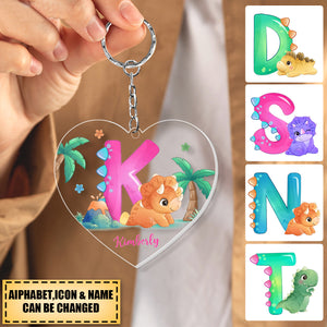 Personalized Gift For Granddaughter/Son Kid With Letter Acylic Keychain