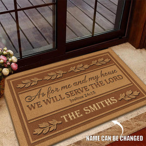 Personalized As For Me And For My House We Will Serve The Lord Doormat