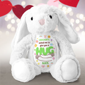 Grandma's Hug - Personalized Custom Easter Bunny Plush Gift For Family Members