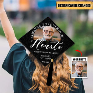 I Wish You Were Here - Personalized Graduation Cap Topper, Memorial Graduate Gift