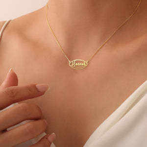 Personalized Football Name Necklace Unique Gift for Football Fans, Sports Jewelry
