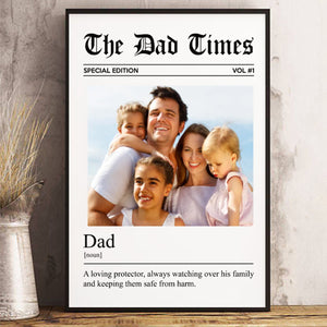 The Father's Day Times Dad Grandpa Definition - Personalized Photo Canvas/Poster