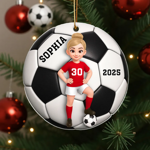 Soccer Girl Boy - Personalized Acrylic Ornament Christmas Gift For Daughter, Gift For Son