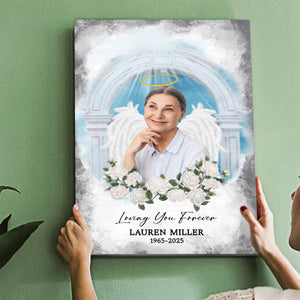 Memorial Personalized Canvas Poster - Custom Photo Sympathy Gifts, Loss Of Loved One, Loving You Forever