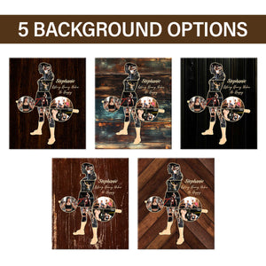 Personalized Weightlifting Women Canvas, Custom Weightlifting Lover Photo Collage Canvas