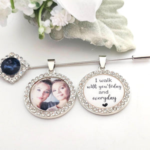 Personalized Photos & Quotes Memory Charm To Attach To Bride Bouquet Gift For Wedding