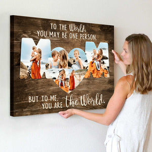 Personalized Mom Photo Collage Canvas Poster, Unique Mothers Day Gift for Mom from Daughter or Son