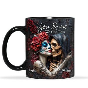 You & Me We Got This Personalized Black Couple Mug