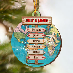 Destination Of All Year - Adventure Travel Personalized Wooden Ornament