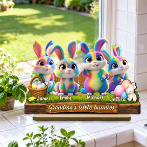 Grandma's Little Bunnies Easter Gift - Personalized Wooden Plaque