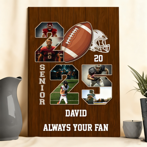 2025 American Football Photo Collage Canvas Personalized Gift For Football Player