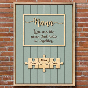 Personalized Mom & Grandma Puzzle Family Canvas Poster