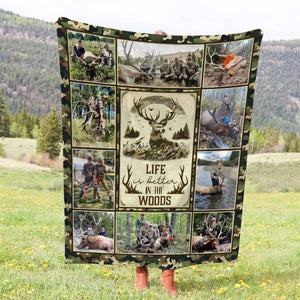 Custom Elk Hunting Blanket, Custom Blanket For Hunter, Dad Blanket, Grandfather Blanket, Hunting Lover Blanket, First Elk Photo Gift