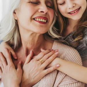 Personalized Heart Women Stacking Rings with Engraved 2-7 Names Family Jewelry Gift for Mom Grandma
