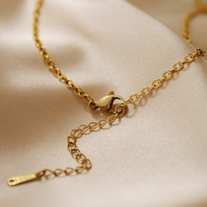 Small Stone Bead Pendant Card Necklace, Amethyst Collar Chain