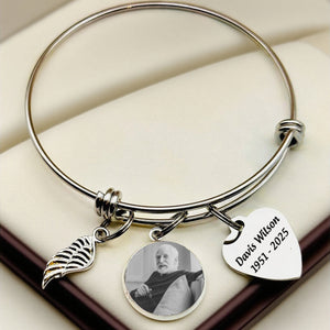 In Loving Memory Personalized Heart Charm Memorial Bracelet