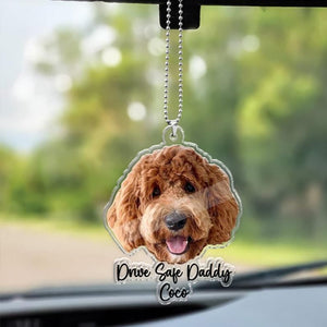 Hanging Dog Photo Personalized Acrylic Car Ornament Gift For Pet Lovers