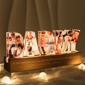 Daddy To Us You Are The World Photo Collage - Personalized LED Night Light