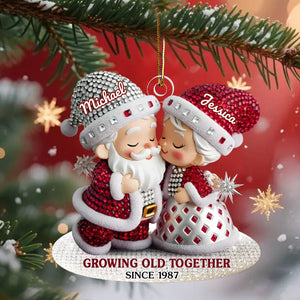 Custom Acrylic Ornament - Personalized Anniversary Christmas Wedding Gifts For Husband And Wife, Him And Her - Together, Always Merry