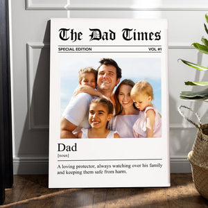 The Father's Day Times Dad Grandpa Definition - Personalized Photo Canvas/Poster