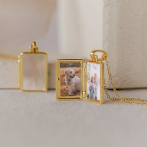 Personalized Photo Pearl Locket Necklace