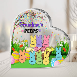 Personalized Bunny Heart-Shaped Acrylic Plaque,Gifts for Grandma Easter Day Gift