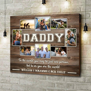 “Fatherhood in Frames” Custom Photo Collage Canvas Poster Gift for Father’s Day