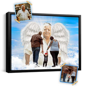 Personalized Family Portrait-Add Deceased Loved One With Angel Wings