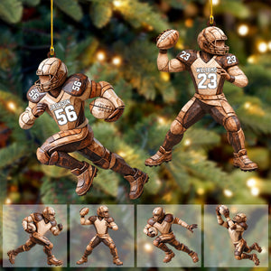 Strong One - Personalized Football Custom Shaped Ornament