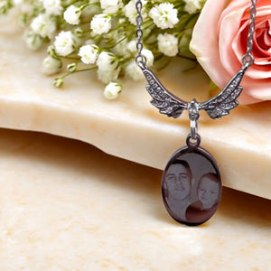 Personalized Photo Guardian Angel Necklace