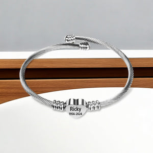 Personalized Heart Name&Date Memorial Bracelet
