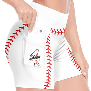 Personalized Women's Workout Shorts Baseball Softball Football Basketball Lover