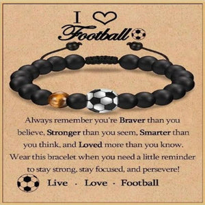 Soccer Football Basketball Baseball Tiger Eye Stone Bracelet Gifts for Sports Lover