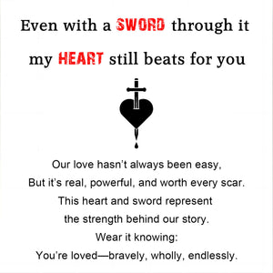 Heart & Sword Necklace Set