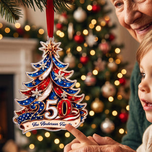 Personalized Acrylic Ornament for Patriotic Family