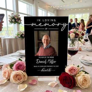 Custom Photo Reserved Memorial Wedding Decor - Personalized Acrylic Plaque