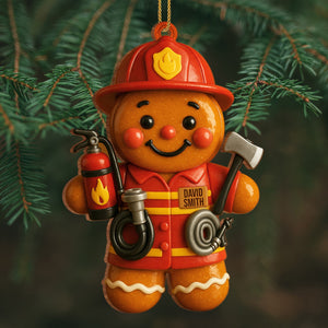 Celebrate The Bravery Of Our Firefighters With Festive Gear, Personalized Wood Ornament Gift For Firefighters